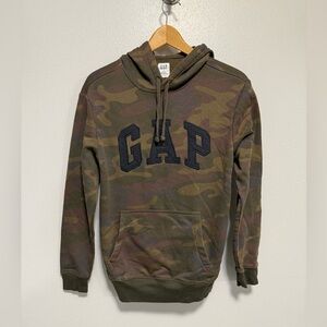GAP Camo Green & Brown Hooded Sweatshirt Size XS